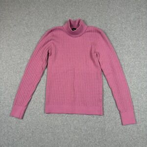 Catherine Malandrino Womens Pink Mock Neck Textured Knit Sweater Size S